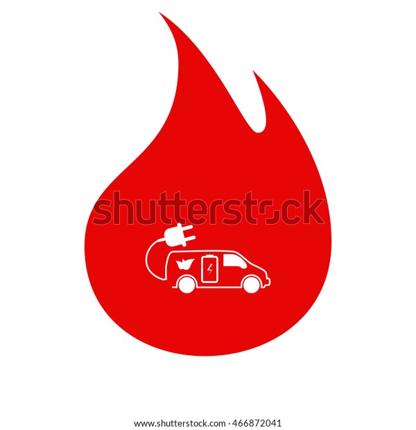 Flat paper cut style icon of an eco car.\
Vector illustration