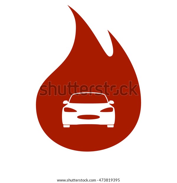 Flat\
paper cut style icon of a car. Vector\
illustration