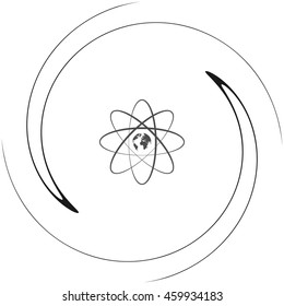 Flat paper cut style stock vector icon of science symbol
