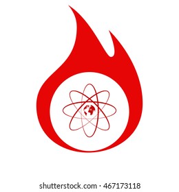 Flat paper cut style stock vector icon of science symbol