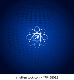 Flat paper cut style stock vector icon of science symbol