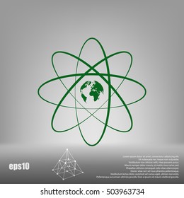 Flat paper cut style stock vector icon of science symbol