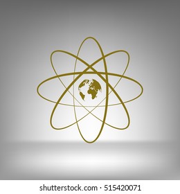 Flat paper cut style stock vector icon of science symbol