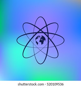 Flat paper cut style stock vector icon of science symbol