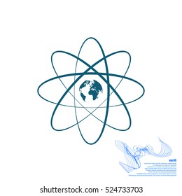 Flat paper cut style stock vector icon of science symbol