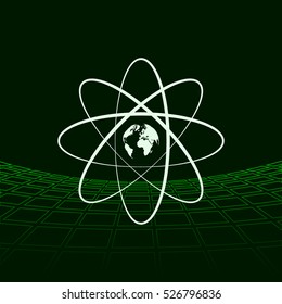 Flat paper cut style stock vector icon of science symbol