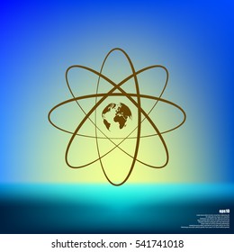 Flat paper cut style stock vector icon of science symbol