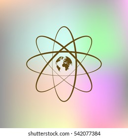 Flat paper cut style stock vector icon of science symbol