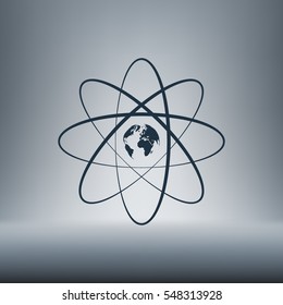 Flat paper cut style stock vector icon of science symbol