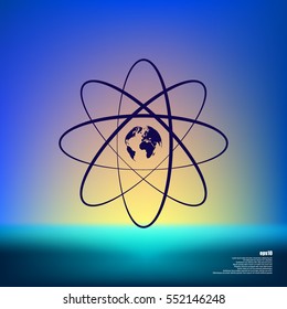 Flat paper cut style stock vector icon of science symbol