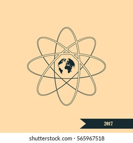 Flat paper cut style stock vector icon of science symbol