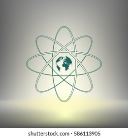 Flat paper cut style stock vector icon of science symbol