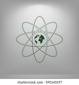 Flat paper cut style stock vector icon of science symbol