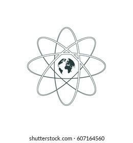 Flat paper cut style stock vector icon of science symbol