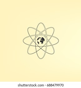 Flat paper cut style stock vector icon of science symbol