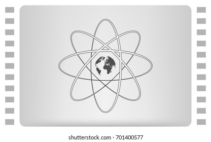 Flat paper cut style stock vector icon of science symbol