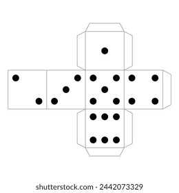 Flat paper dice template scheme: games concept svg