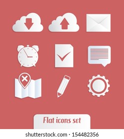 Flat paper icons set