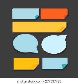 flat paper labels with a shadow 