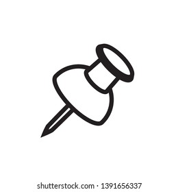flat paper pin icon sign symbol, vector, eps 10