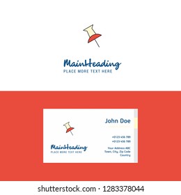 Flat Paper pin Logo and Visiting Card Template. Busienss Concept Logo Design