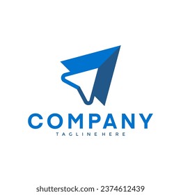Plano plano de papel vuela sobre el aire abstracto vector y diseño de logotipo o modelo de plantilla icono comercial de la marca de identidad de la empresa
