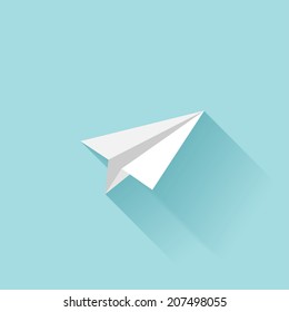 Flat paper plane icon