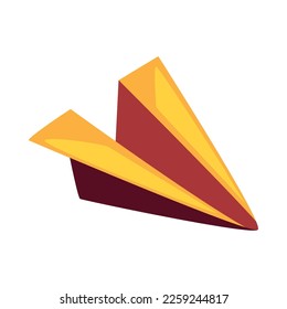 flat paper plane over white