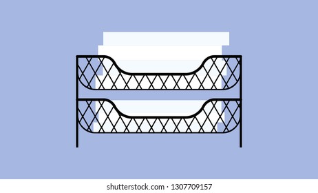 Flat paper stand Illustration. Vector realistic icon. Office and school supplies.