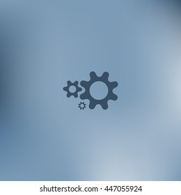 Flat paper styled icon of cogwheels. Vector illustration