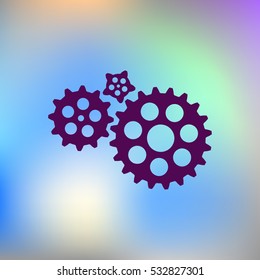 Flat paper styled icon of cogwheels. Vector illustration