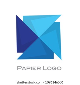 Flat Paper Windmill Logo Icon Emblem