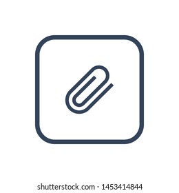 Flat paperclip icon for applications, public places and web sites. Vector illustration