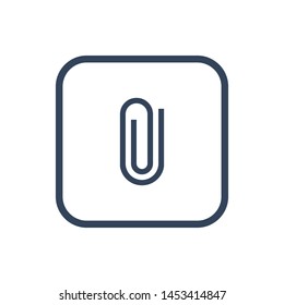 Flat paperclip icon for applications, public places and web sites. Vector illustration