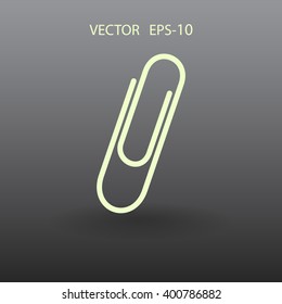 Flat  Paperclip icon, vector illustration