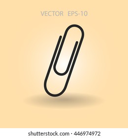 Flat Paperclip icon, vector illustration