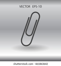 Flat Paperclip icon, vector illustration