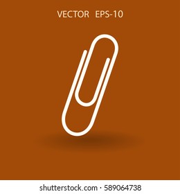 Flat Paperclip icon, vector illustration