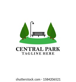 Flat Park Logo Design Vector Template