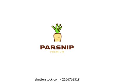 Flat parsnip logo vector design illustration idea