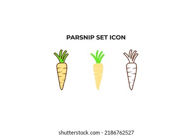 Flat parsnip logo vector design illustration idea