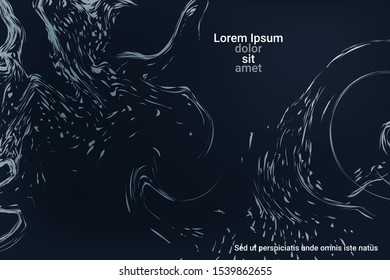 Flat particles of fluid dynamics for wallpaper design.  Holiday concept. Flat design style.  Abstract vector illustration.