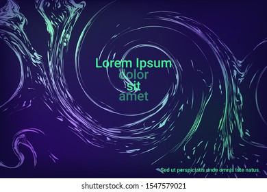 Flat particles of fluid dynamics for wallpaper design.  Abstract template.  Flat design style.  Abstract vector illustration.