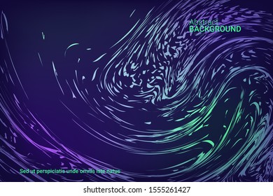 Flat particles of fluid dynamics for wallpaper design.  Abstract template.  Flat design style.  Colorful vector illustration for poster design.
