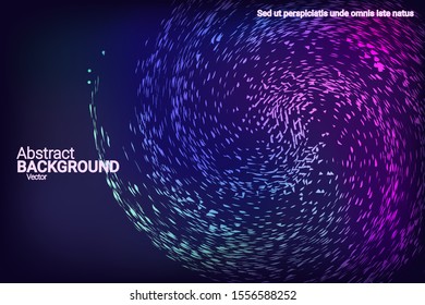 Flat particles of fluid dynamics for wallpaper design.  Holiday concept. Fashionable fluid cover design. Abstract vector illustration.