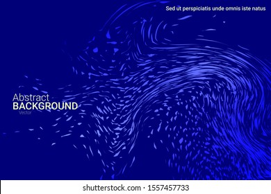 Flat particles of fluid dynamics for wallpaper design.  Abstract template.  Liquid wave modern background. Vector business illustration.