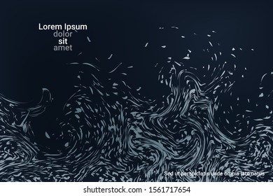 Flat particles of fluid dynamics for wallpaper design.  Holiday concept. Liquid wave modern background. Vector business illustration.
