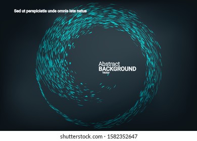 Flat particles of fluid dynamics for wallpaper design.  Abstract template.  Flat design style.  Abstract vector illustration.