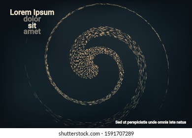 Flat particles of fluid dynamics for wallpaper design.  Abstract template.  Fashionable fluid cover design. Abstract vector illustration.