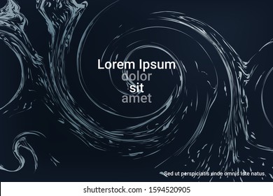 Flat particles of fluid dynamics for wallpaper design.  Abstract template.  Liquid wave modern background. Vector business illustration.